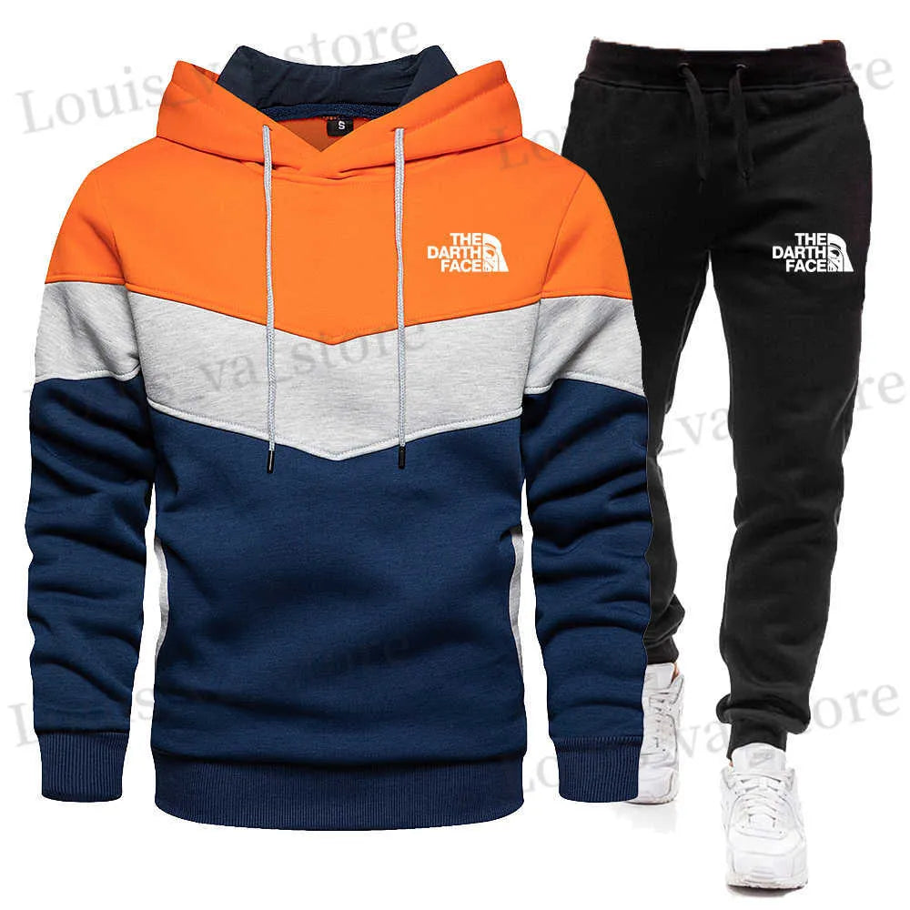 2023 New Men Hoodies Sweatshirt+Sweatpants Suit Autumn Winter Brand Sportswear Sets Tracksuit Men's Pullover Jacket Set T230821