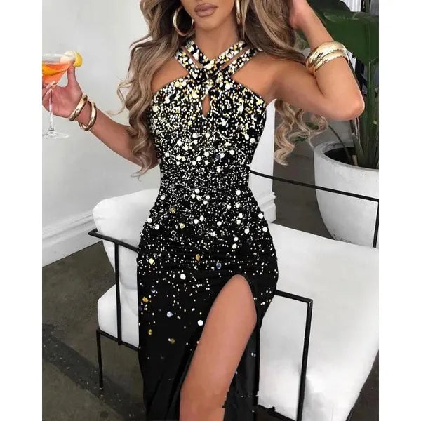 Casual Dresses 2023 Y2K INS Chic Sexy Sleeveless Corset Evening Cocktail Dress Elegant Drawstring Ruched High Slit Party For Women