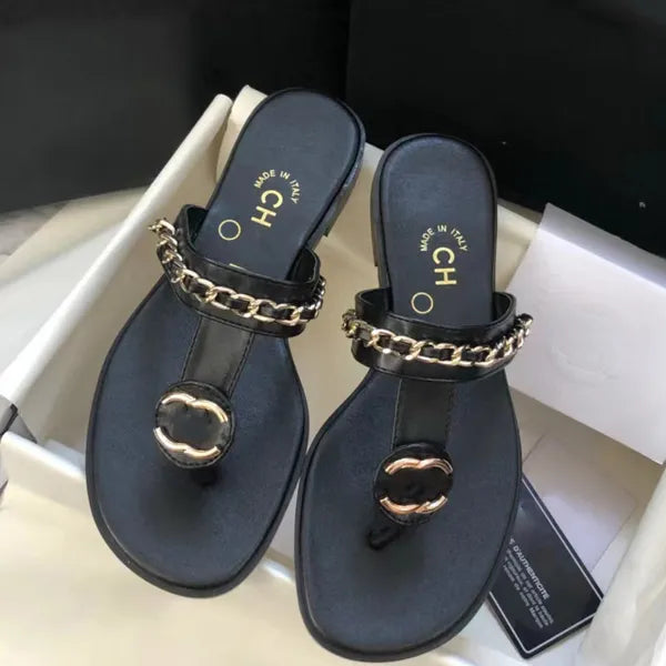 AAA Designer slides Women Flat Sandals Mule Shoe dermis Luxury Brands Shoes Woman Ladies Summer Flip Flops Slippers Channel Miller