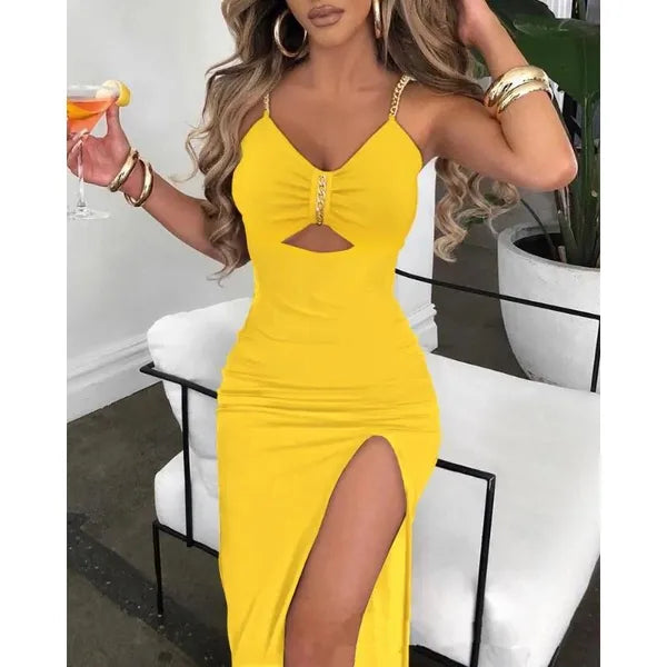 Casual Dresses 2023 Y2K INS Chic Sexy Sleeveless Corset Evening Cocktail Dress Elegant Drawstring Ruched High Slit Party For Women