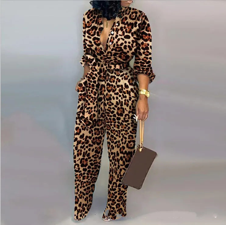 Womens Jumpsuits Rompers Plus Size Women Long Sleeve Cotton Jumpsuit Romper Wide Leg Pants Long Trousers Playsuits Pantalon Femme