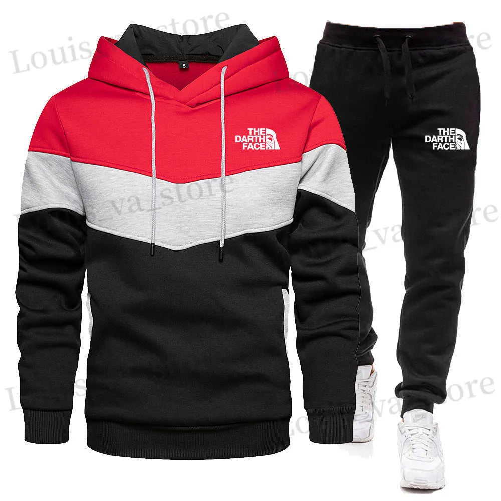 2023 New Men Hoodies Sweatshirt+Sweatpants Suit Autumn Winter Brand Sportswear Sets Tracksuit Men's Pullover Jacket Set T230821