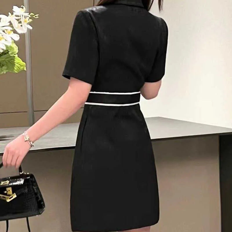 Spring Shirt dress Women Dress Fashion 3D Print Short Sleeve Set Designer dresses American Polo Shirts Lady Polo Long Dresses