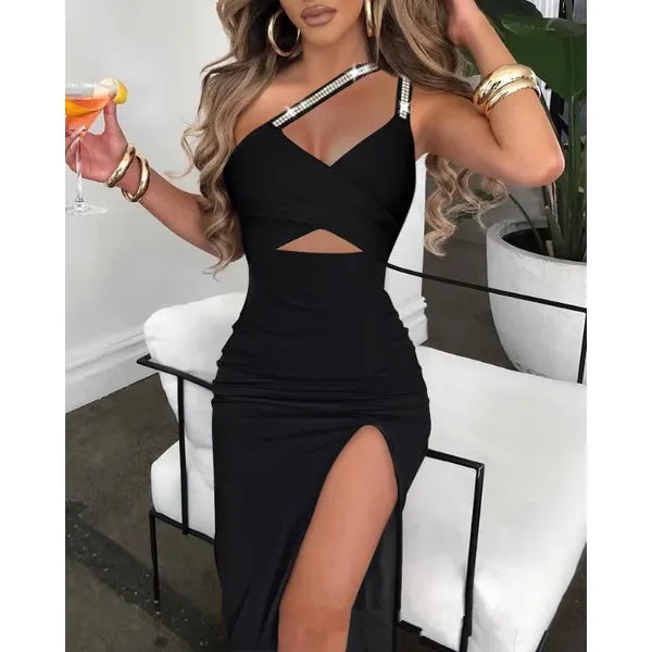 Casual Dresses 2023 Y2K INS Chic Sexy Sleeveless Corset Evening Cocktail Dress Elegant Drawstring Ruched High Slit Party For Women