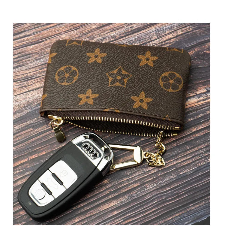 Womens card holder small zippy wallets key coin purse Brown flower M62650 poke keychain Genuine Leather luxury mens Designer wallet Coin Purses Key pouch CardHolder