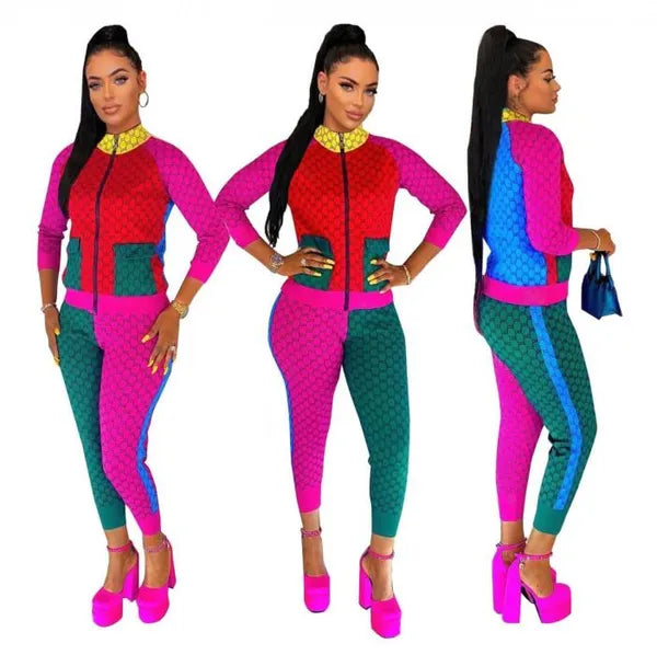 23GG Womens Designer TrackSuits cardigan Zipper Jacket pullover Jogger Pants Luxury letter print Two Piece Set Female slim Tracksuits Women's Clolthing