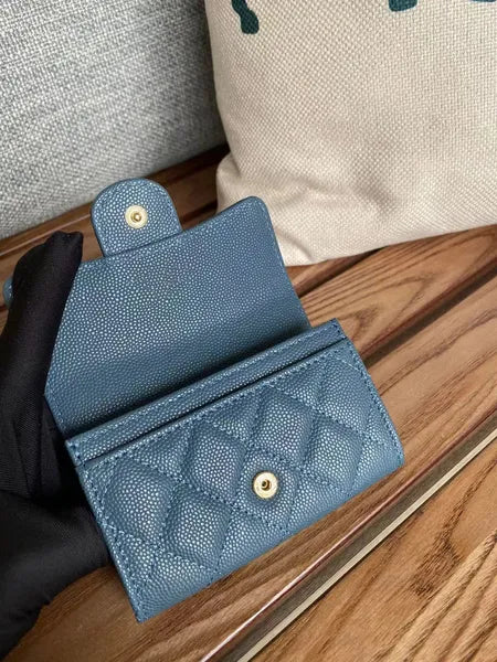 10A designer wallet caviar cc wallet purse Ladies Leather Wallets coin purse Credit Card Slot Mini Skinny Black Card Top Zip Coin Pouch with ID Holde 036