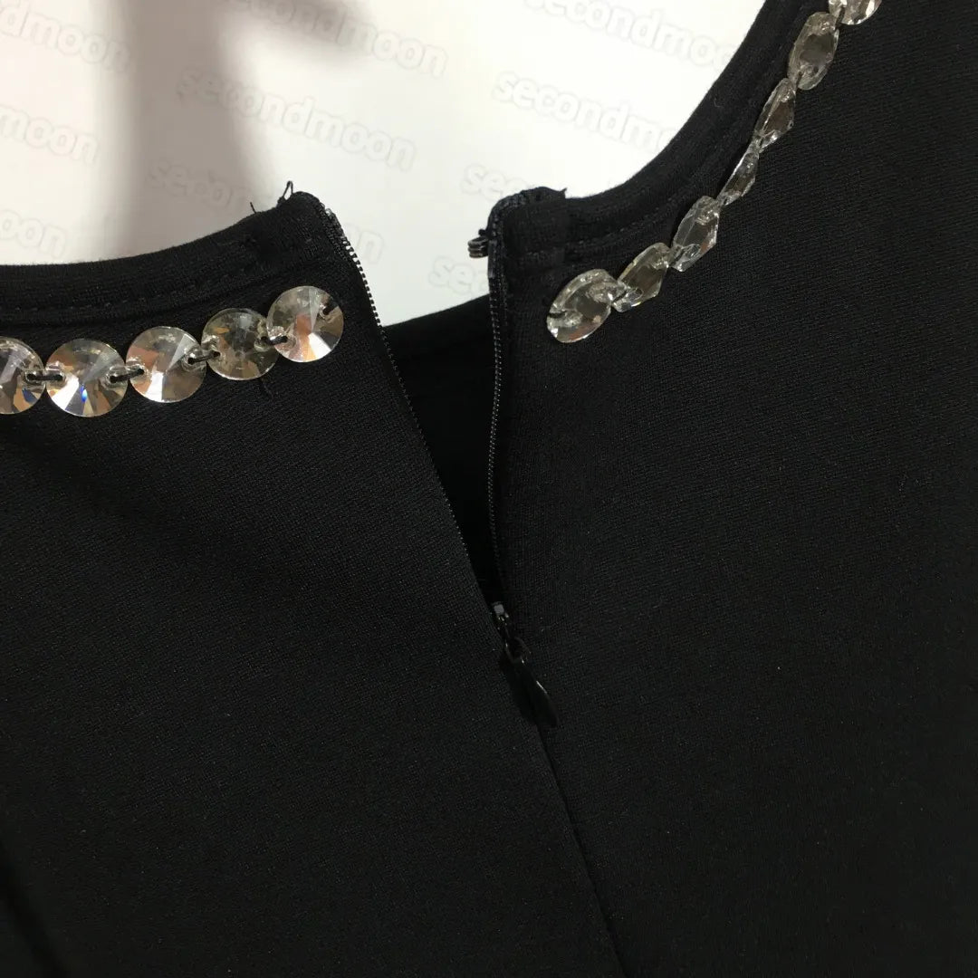 Shiny Rhinestone Sexy Dress Women Bodycon Dresses Club Party Black Dress Designer Breathable Fashion Clothing