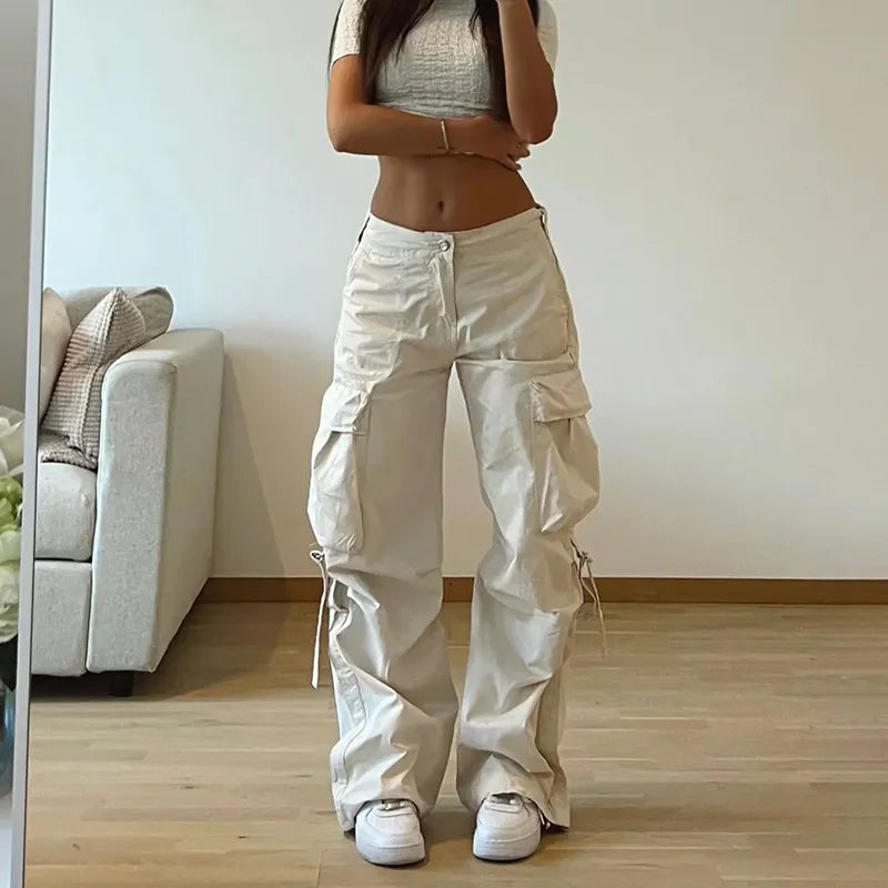 Womens Pants Capris Cargo Pant Trousers Y2K Streetwear Baggy Pocket High Waist Fashion Sexy Women Winter Clothes Fall Pencil Parachute 230905