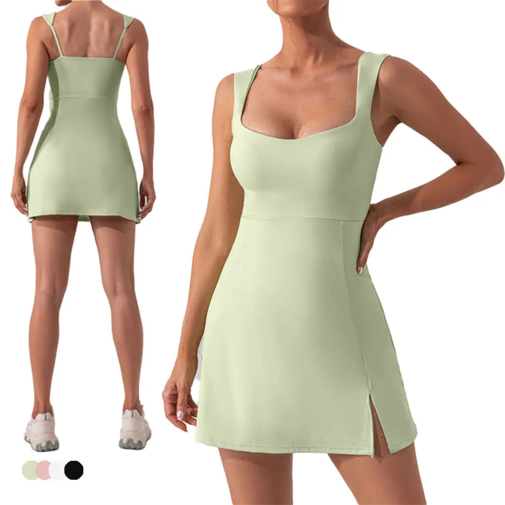 Align Lu Shorts Lemon Women Tennis Dresses Sleeveless Golf Wear Sexy Fitness Skirt Gilr Summer Short Golf Dress Yoga Sport Gym Clothes Badminton Activewear