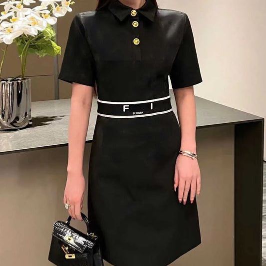 Spring Shirt dress Women Dress Fashion 3D Print Short Sleeve Set Designer dresses American Polo Shirts Lady Polo Long Dresses