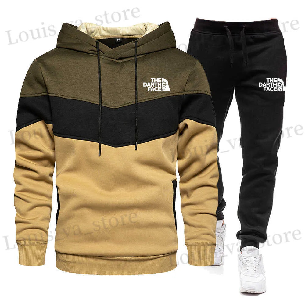 2023 New Men Hoodies Sweatshirt+Sweatpants Suit Autumn Winter Brand Sportswear Sets Tracksuit Men's Pullover Jacket Set T230821