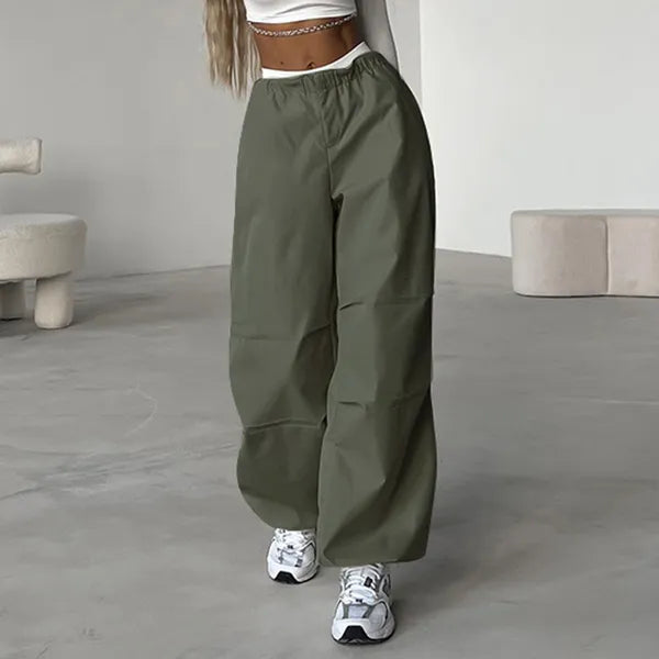 Women's Pants Capris Y2K High Waisted Drawstring Straight Cargo Pants High Street Casual Kpop Women Trousers Baggy Splice Punk Streetwear Pant 230615