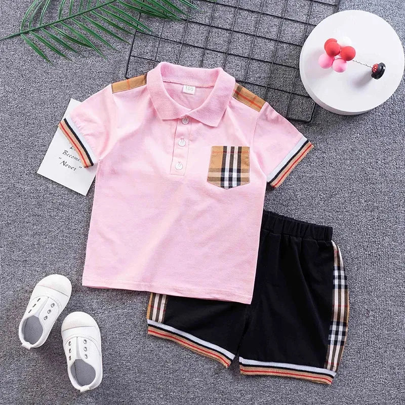 Baby Clothing Sets 2pcs Children Tracksuits Summer Solid Kids Shorts T-shirts Set Toddler Boy Clothes Suits Girl Outfits