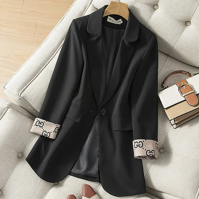 Women's Suits Blazers Spring Autumn Blazer Women Fashion Long Sleeve Business Suits Women Work Office Casual Blazer Women Coats Woman Jacket 230306