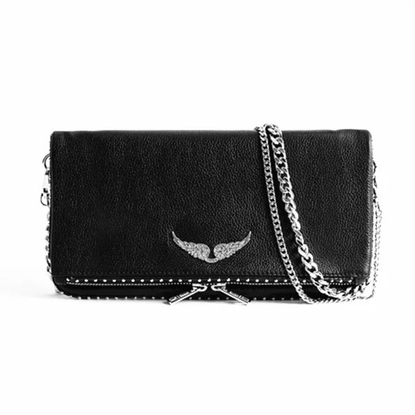 womens Zadig Voltaire Black bag tote handbag Shoulder bag Designer mans Genuine Leather mini Pochette Rock Swing Your Wings Luxury chain clutch hobo Cross body bags