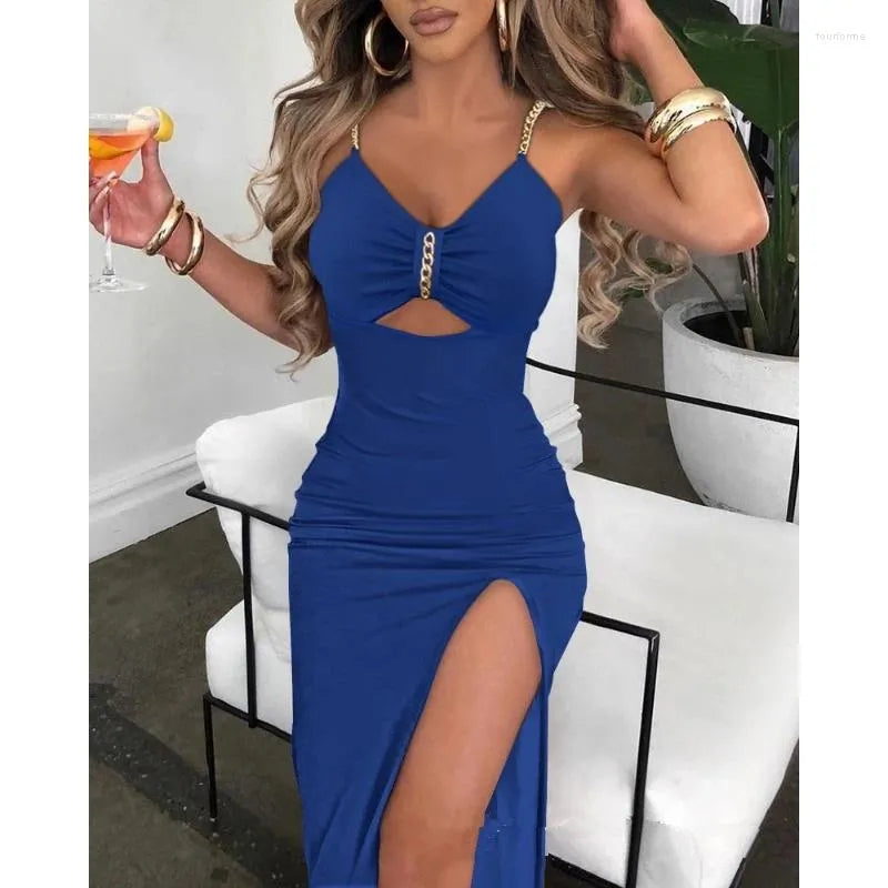 Casual Dresses 2023 Y2K INS Chic Sexy Sleeveless Corset Evening Cocktail Dress Elegant Drawstring Ruched High Slit Party For Women