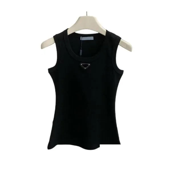 Basic Casual Dresses P-Ra Designer Womens Summer Fashion Brands Tops Tank Dress Knitted Cotton U Neck Sleeveless Solid Sexy Elasti Dhvvp