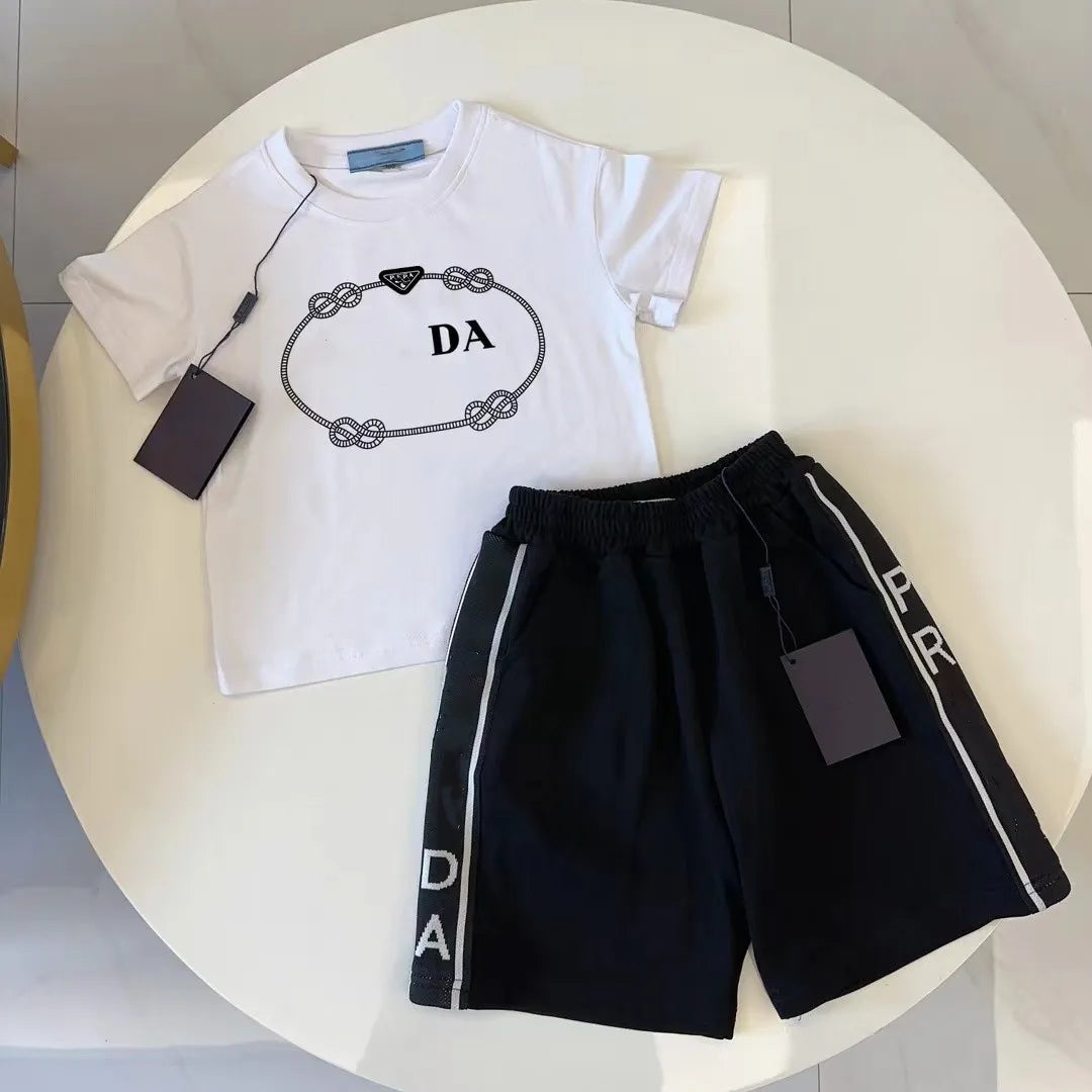 baby designer two piece sets kids designer clothes kid t shirt 1-14 age summer girls boy set Wednesday 100% cotton Comfortable breathable pullover child Short sleeve