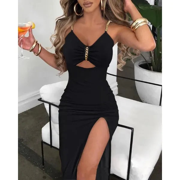 Casual Dresses 2023 Y2K INS Chic Sexy Sleeveless Corset Evening Cocktail Dress Elegant Drawstring Ruched High Slit Party For Women