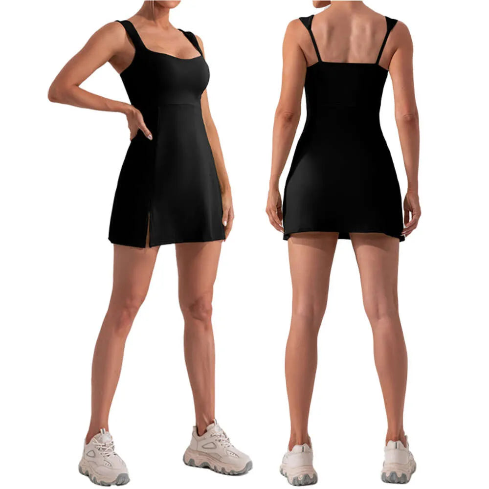 Align Lu Shorts Lemon Women Tennis Dresses Sleeveless Golf Wear Sexy Fitness Skirt Gilr Summer Short Golf Dress Yoga Sport Gym Clothes Badminton Activewear