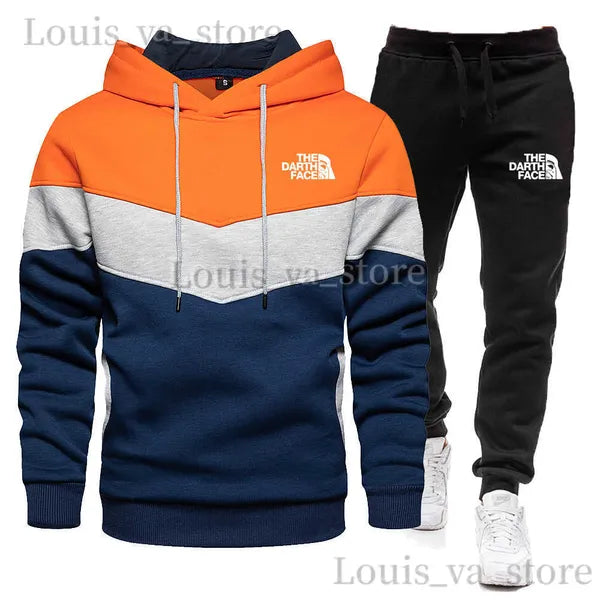 2023 New Men Hoodies Sweatshirt+Sweatpants Suit Autumn Winter Brand Sportswear Sets Tracksuit Men's Pullover Jacket Set T230821