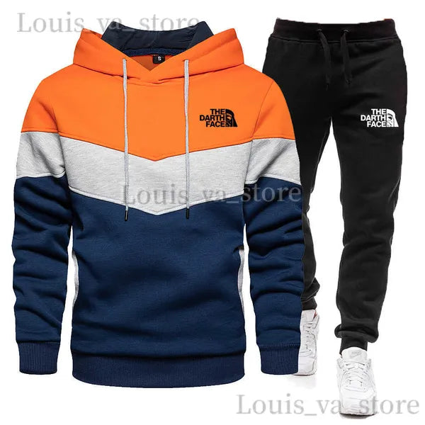 2023 New Men Hoodies Sweatshirt+Sweatpants Suit Autumn Winter Brand Sportswear Sets Tracksuit Men's Pullover Jacket Set T230821