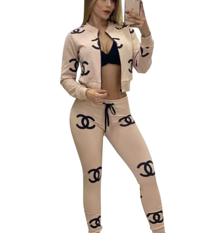 24SS spring NEW Women's Tracksuits Luxury brand fashion Casual sports designer Tracksuits 2 Piece Set J2572