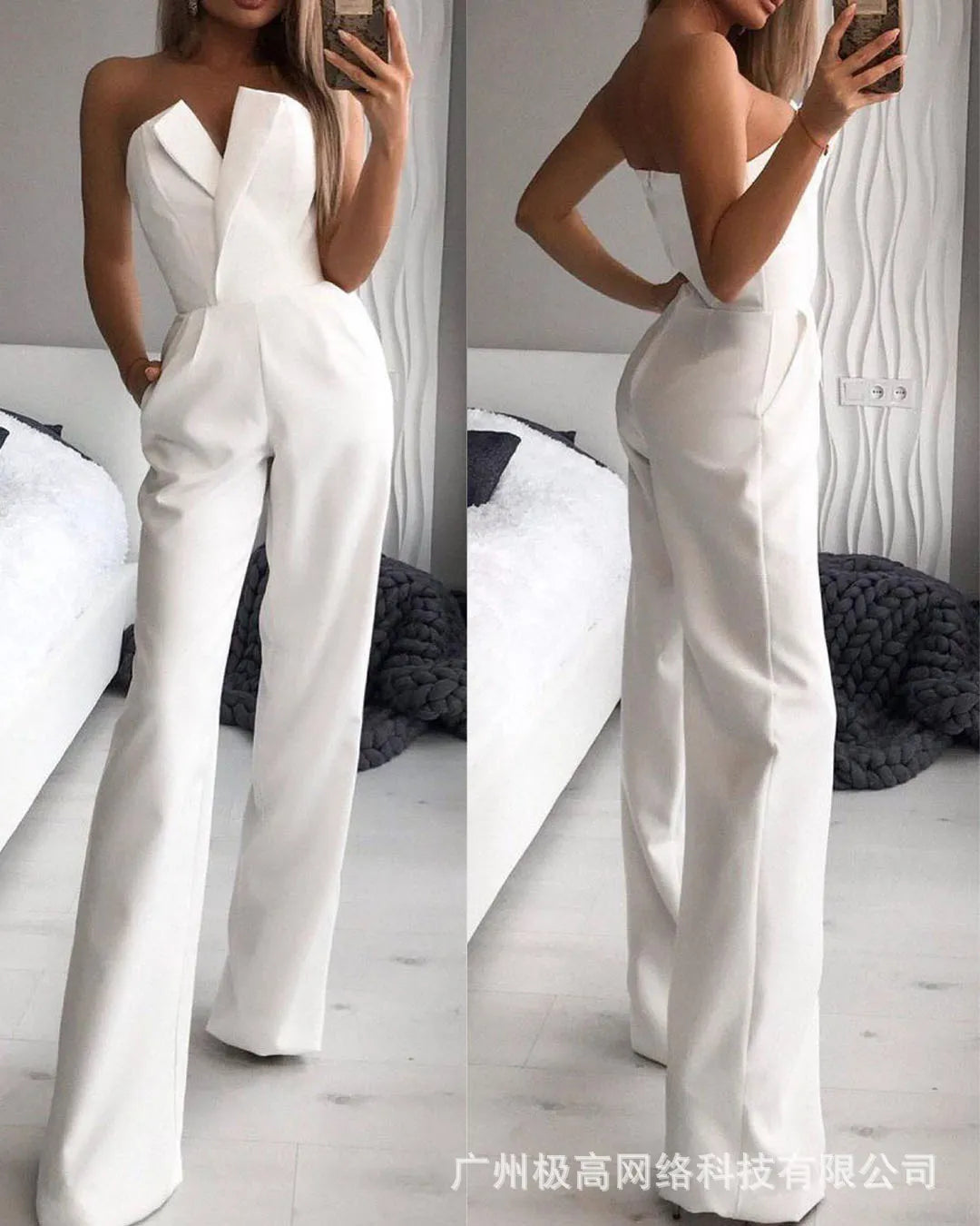 Women's Jumpsuits Rompers for Women Sexy Strapless Slim Office Lady Elegant Chic Sleeveless Black White Red Casual Romper Bodysuit 230324