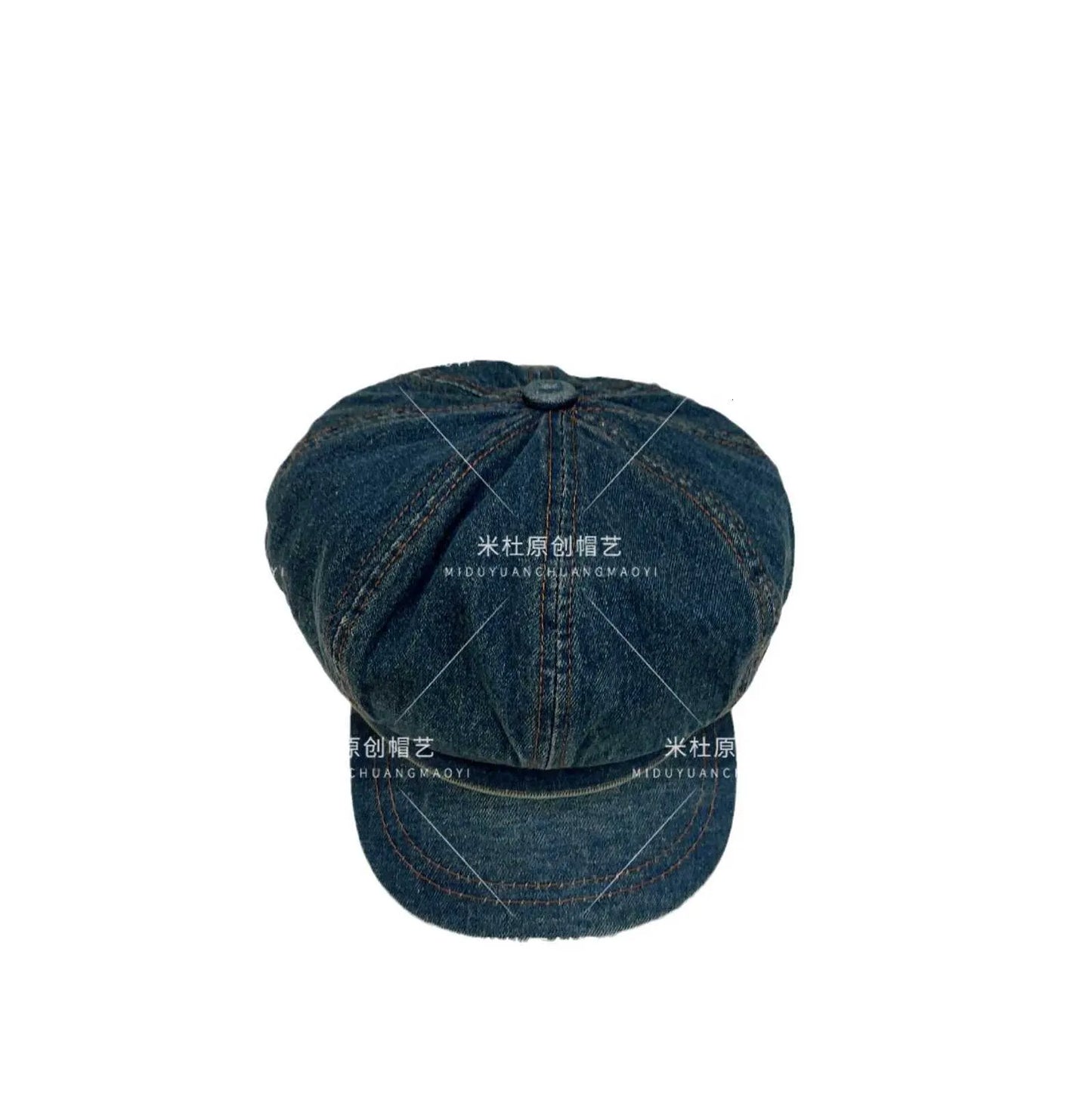 Ball Caps Designer Fragrance New Washed Cowboy Octagonal Hat in Chinese Vintage Denim Newspaper Kids Shows a Small Face Minimalist and Advanced Sense