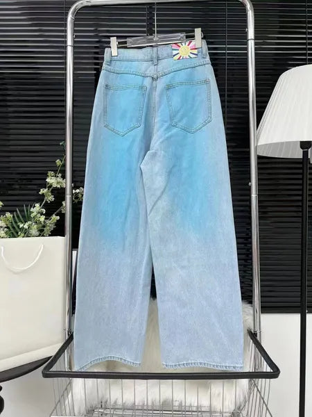 2024 c Brand Sprring New Arrival Jeans Womens Luxury Fashion Pink High Waist Long Straight Leg Undefined Tender Pants Ropamujer Previous Jean