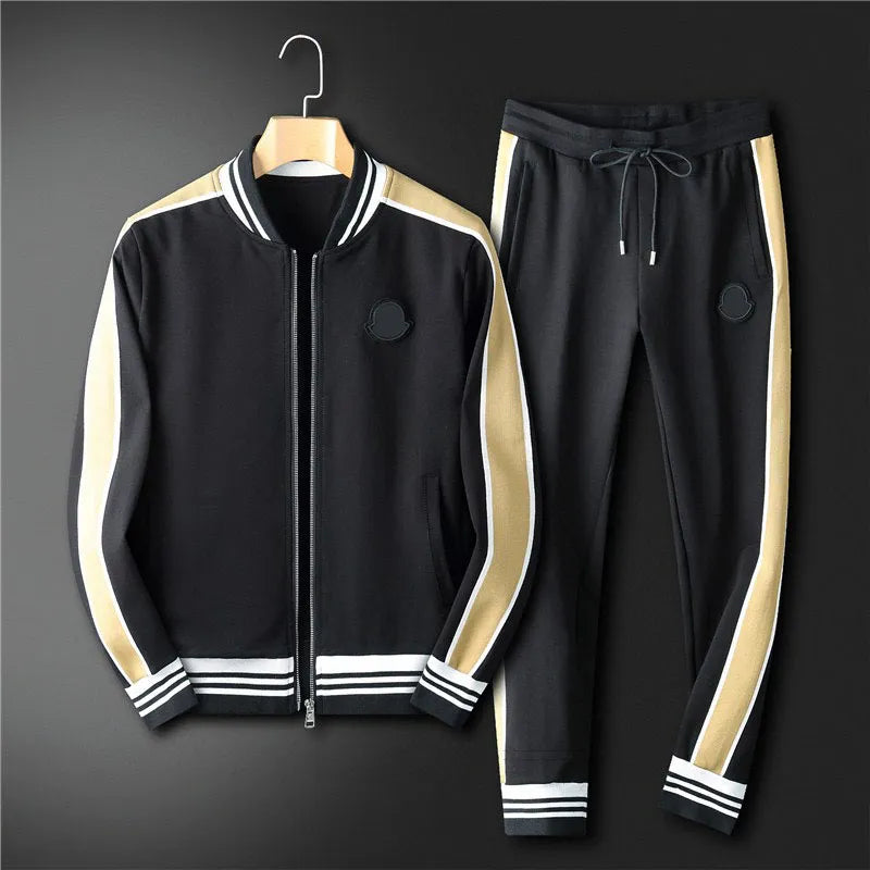 Men's Tracksuits plus size Outerwear & Coats Sizehoodies hoodies suit hooded casual fashion color stripe printing Asian size wild breathable long sleeve a set 21mj