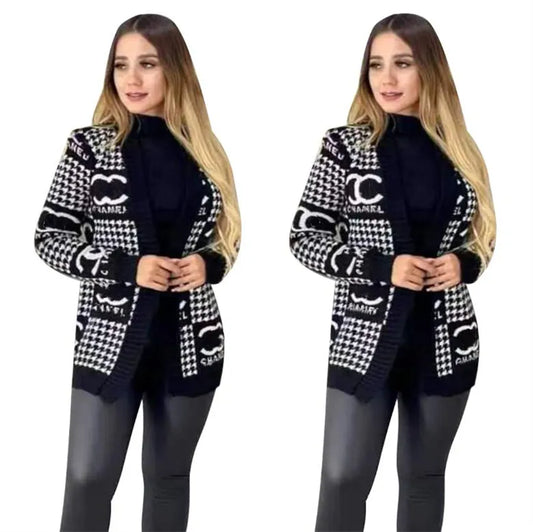 23CCS new Women's Sweaters Fashion Long Sleeve Cardigan Knitwear Women brand designer Sweaters M4004