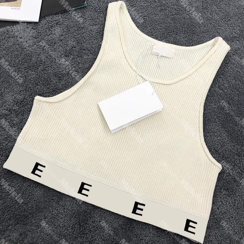 8 Styles Womens Tanks Tops Designer Knitted Vests Ladies T Shirts Designer Striped Letter Sleeveless Tops Knits Fashion Style Ladies Pullover Tees