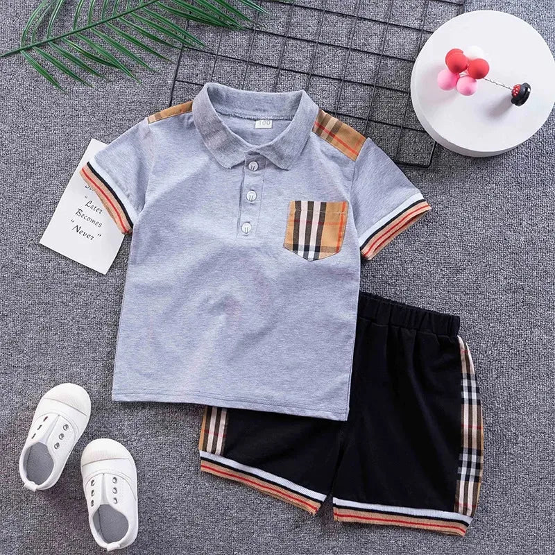 Baby Clothing Sets 2pcs Children Tracksuits Summer Solid Kids Shorts T-shirts Set Toddler Boy Clothes Suits Girl Outfits