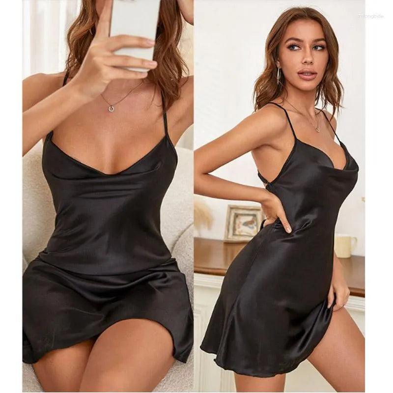 Women's Sleepwear Women Sexy Pijama Erotic Sling Lingerie Nightwear Robe Babydoll Attractive Sexi Charming Night Dress Summer Pajama