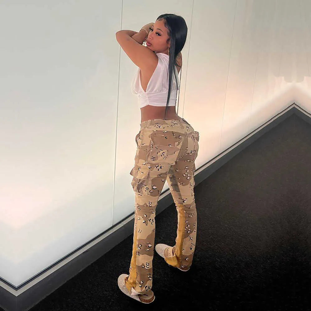 Women's Pants Capris Camo Cargo Pants Casual Loose Sweat Pant 2022 Women Fall Y2K Clothes Streetwear Joggers Fashion High Waist Camouflage Trousers T220926