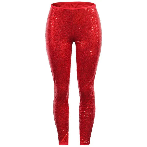 Womens Sequins Pants 2023 New Designer High Elastic Leggings Jeans Plus Size Bodycon Capris 5 Colors Sexy Bead Piece Lined Slim Fit Pant