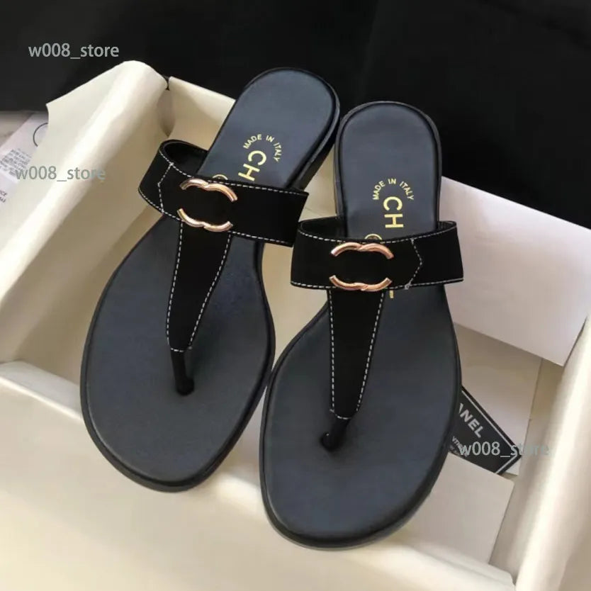 AAA Designer slides Women Flat Sandals Mule Shoe dermis Luxury Brands Shoes Woman Ladies Summer Flip Flops Slippers Channel Miller