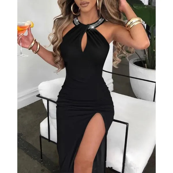 Casual Dresses 2023 Y2K INS Chic Sexy Sleeveless Corset Evening Cocktail Dress Elegant Drawstring Ruched High Slit Party For Women