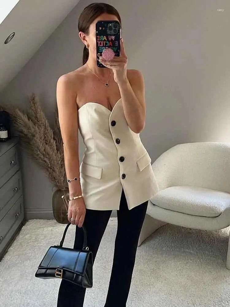 Women's Two Piece Pants KLKXMYT 2023 Women 2 Pieces Sets Fashion Single-Breasted Vest Straight Office Suit Vintage Woman Outfit