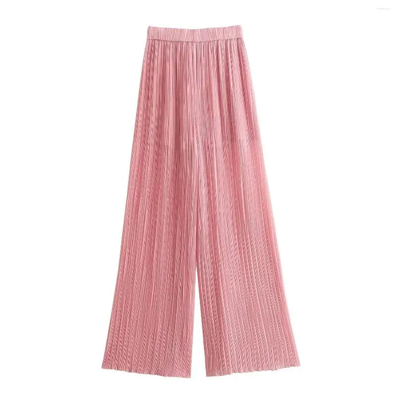 Women's Two Piece Pants Sets Summer Pink Set Sexy Fashion Halter Tops Solid Elegant Trafza Ins Woman Blouses Suit Y2k Blusas