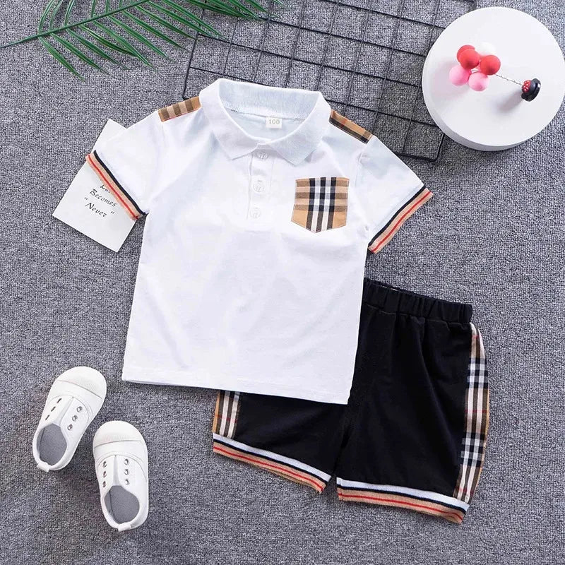 Baby Clothing Sets 2pcs Children Tracksuits Summer Solid Kids Shorts T-shirts Set Toddler Boy Clothes Suits Girl Outfits