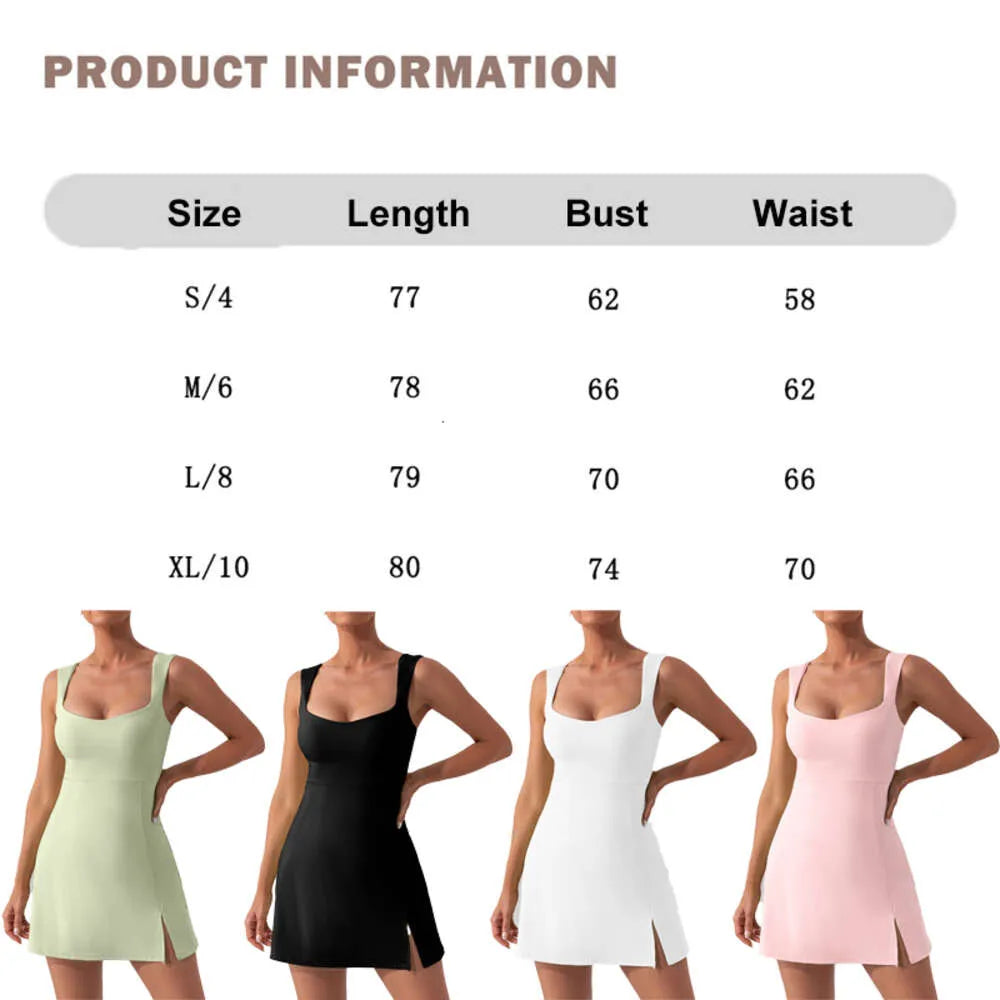 Align Lu Shorts Lemon Women Tennis Dresses Sleeveless Golf Wear Sexy Fitness Skirt Gilr Summer Short Golf Dress Yoga Sport Gym Clothes Badminton Activewear