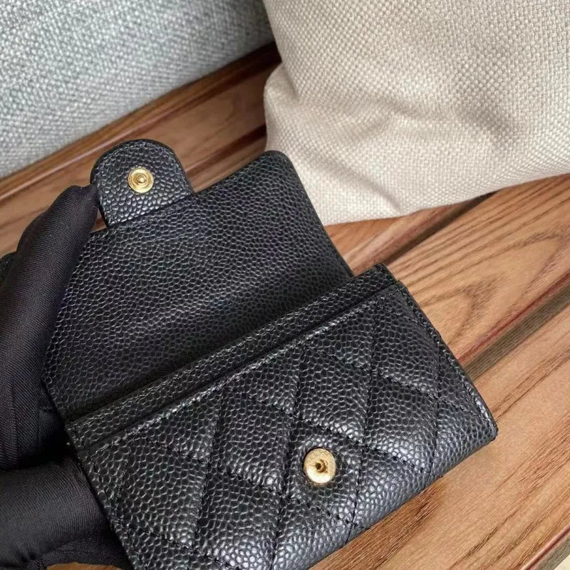 10A designer wallet caviar cc wallet purse Ladies Leather Wallets coin purse Credit Card Slot Mini Skinny Black Card Top Zip Coin Pouch with ID Holde 036