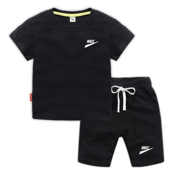 2pcs New Kids Clothing Sets Summer Brand Print Baby Boy Sport Outfits Children Clothes Sets Clothing T-Shirt Shorts Set for Toddler Girls