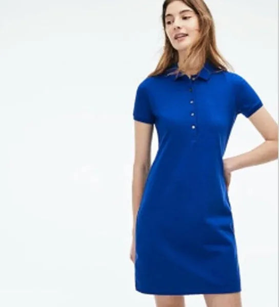 Womens Casual Dresses Summer crocodile Dress Fashion 100% Cotton Shirt Polo Clothing A-Line Skirt Fresh Sweet multiple colour Asian size