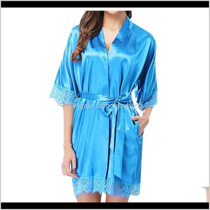 Womens Lady Lace Sleepwear Satin Nightwear Lingerie Suit Sexy Woman In Pajamas Seduction Pijama Gm 4Iw6S 8Kw3N