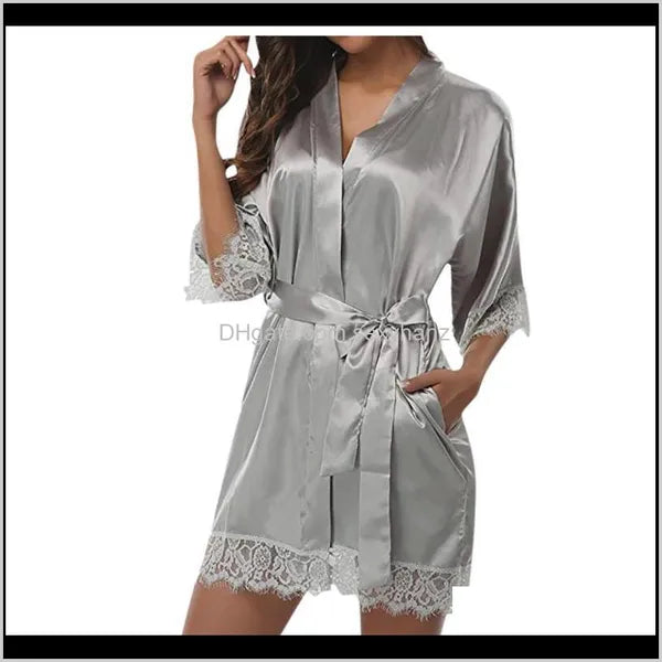 Womens Lady Lace Sleepwear Satin Nightwear Lingerie Suit Sexy Woman In Pajamas Seduction Pijama Gm 4Iw6S 8Kw3N