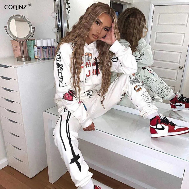 Sports Tracksuit Women Two Piece Set Winter Woman Sweaters 2 Piece Sets Womens Outfits Sexy Sweatsuits Couple Clothes M20S09140 210712